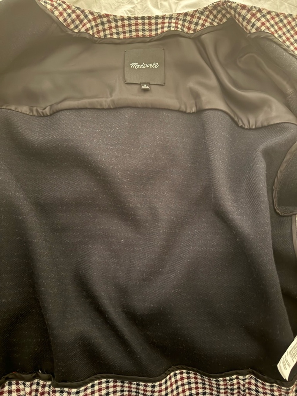 Madewell Burgundy & Black Gingham Snap-Front Jacket - Picture 4 of 6